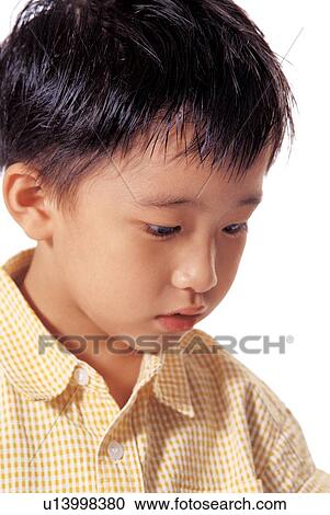 Stock Image - asian ethnicity, boy, background, 5-6 years. Fotosearch