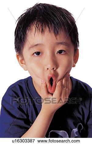 Stock Photo - human cutouts, lifestyle, 5-6 years, background, white background. Fotosearch