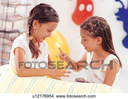 Picture - braid, brown hair, carefree, casual. Fotosearch