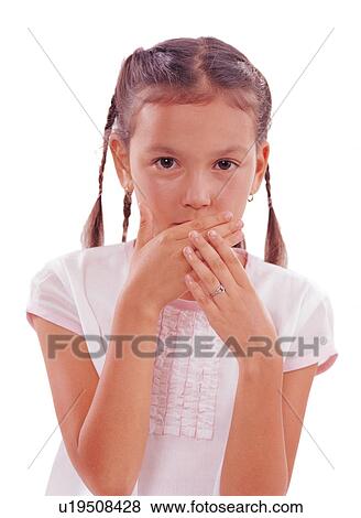 Stock Photo - braid, brown hair, innocence, casual, happy. Fotosearch