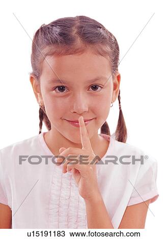 Stock Image - braid, portrait, carefree, expression, looking at camera, innocence. Fotosearch