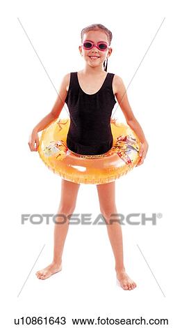 Stock Image - leisure, hair do, air tube, smiling, innocence, casual, culture. Fotosearch
