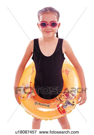 standing, brown hair, expression, children's wear, happy, floatation device View Large Photo Image Stock Photo - standing, brown hair, expression, children's wear, happy, floatation device. Fotosearch