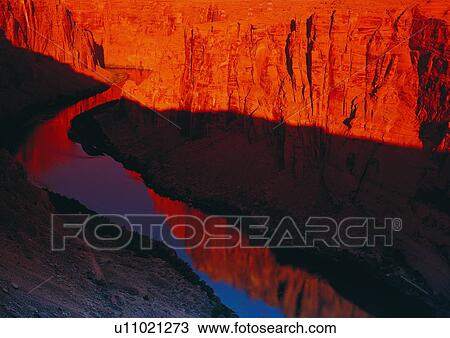 Stock Image - Barren, Flowing Water, Day, Cliff, Arid. Fotosearch