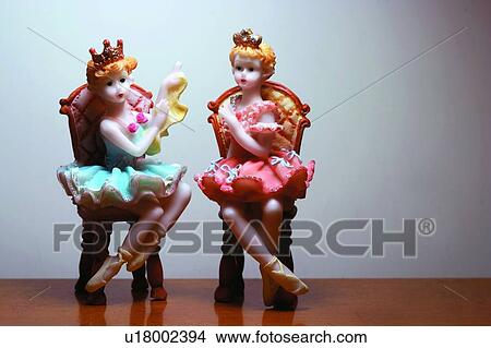 Picture - Ballerina, Chair, Close-Up, Colored Background, Decoration. Fotosearch