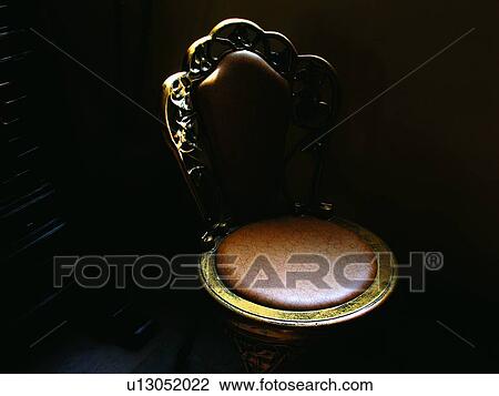 Stock Image - Black Background, Cushion, Indoor, Design, Old-Fashioned, Relaxation. Fotosearch