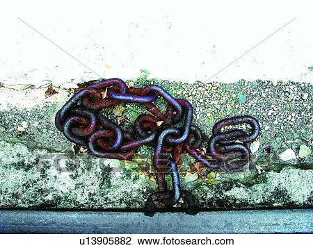 Chain, Close-Up, Concrete, Ground View Large Photo Image Stock Image - Chain, Close-Up, Concrete, Ground. Fotosearch