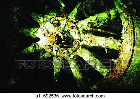 Stock Photograph - One Object, Close-Up, Artifact, Wheel, Life Stuff, Antique. Fotosearch