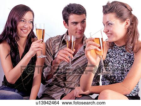 Picture - brown hair, casual clothing, cheerful. Fotosearch