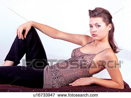 brown hair, dress, eye shadow View Large Photo Image Stock Photo - brown hair, dress, eye shadow. Fotosearch
