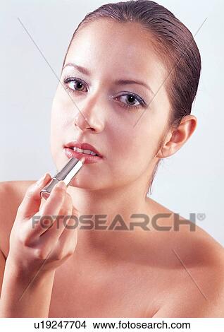 Picture - pose, attractive, indoor, bright eyes, posing, makeup. Fotosearch