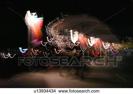 Outdoor, Abstract, Night, Defocused View Large Photo Image Picture - Outdoor, Abstract, Night, Defocused. Fotosearch