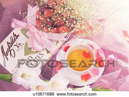 heart shaped, chocolate, ribbon, cup, tea View Large Photo Image Stock Photo - heart shaped, chocolate, ribbon, cup, tea. Fotosearch