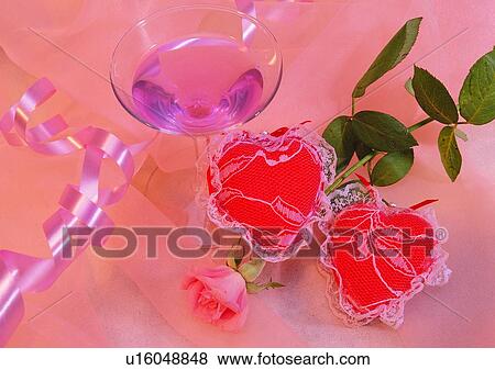 heart shaped, wine glasses, rose, leaf, ribbon, love View Large Photo Image Stock Photo - heart shaped, wine glasses, rose, leaf, ribbon, love. Fotosearch