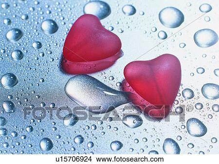 Picture - light, reflection, shaped, red, romantic, heart, love. Fotosearch