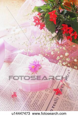 Stock Image - love, flower, bouqute, leaf, heart shaped. Fotosearch