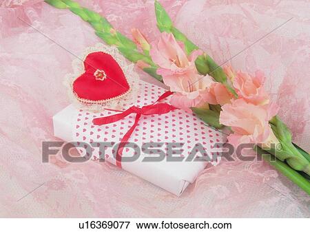 paper, fabric, heart shaped, flower, romantic, red, ribbon View Large Photo Image Stock Photo - paper, fabric, heart shaped, flower, romantic, red, ribbon. Fotosearch