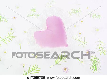Stock Photography - pillow, silk, daisy, love, flower, background. Fotosearch