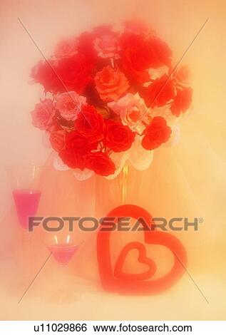 wine glasses, bouqute, robbin, heart shaped, pink, love, red View Large Photo Image Stock Photograph - wine glasses, bouqute, robbin, heart shaped, pink, love, red. Fotosearch