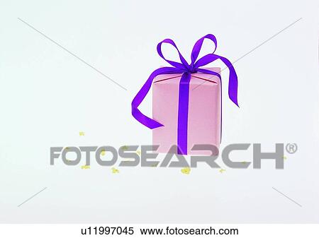 Stock Photography - wrapping paper, ribbon, romantic, gift, flower, background. Fotosearch