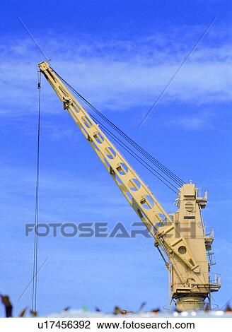 Stock Image - Blue, Cable, Cloud, Crane, Day. Fotosearch