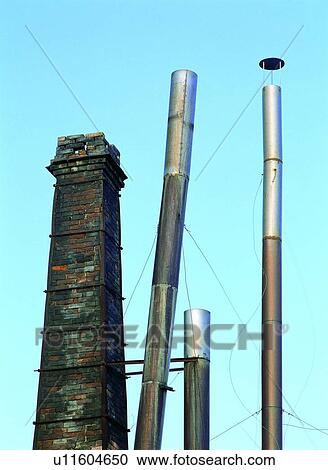 Equipment, Instrument, Chimney, Clear Sky, Industrial, Blue, Outdoor View Large Photo Image Stock Image - Equipment, Instrument, Chimney, Clear Sky, Industrial, Blue, Outdoor. Fotosearch