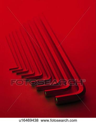 Stock Photo - Indoor, Engineering, Symmetry, Red, Order, Key. Fotosearch