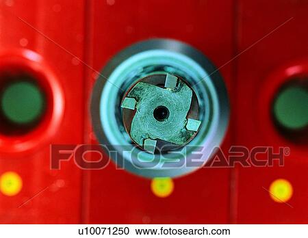Stock Image - Metallic, Engineering, Machinery, Round, Circuit Board. Fotosearch