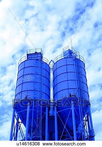 Stock Photo - Silo, Metallic, Metal, Building, Industrial. Fotosearch