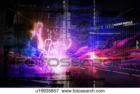Stock Photo - Digital image of an abstract explosion. Fotosearch