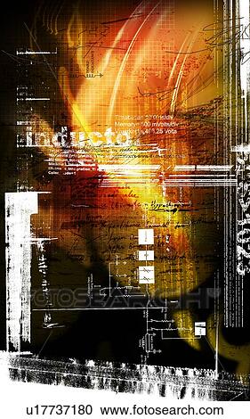 Stock Image - Text superimposed on a red and black background. Fotosearch