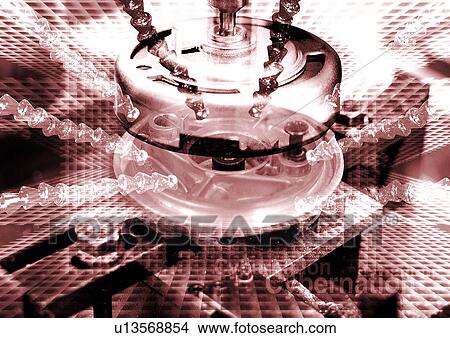 Brown pattern superimposed on a machine View Large Photo Image Picture - Brown pattern superimposed on a machine. Fotosearch