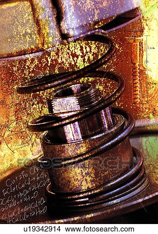 Text superimposed on a shock absorber View Large Photo Image Picture - Text superimposed on a shock absorber. Fotosearch