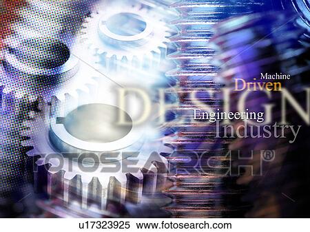 Stock Photography - Text superimposed on gear wheels. Fotosearch