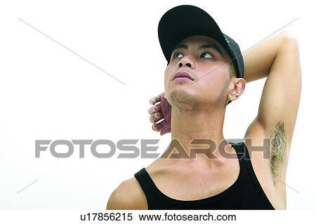 Stock Photography - Day Dreaming, One Person, Shaved Head, Men Expressions, One Young Man Only. Fotosearch