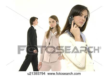 Portrait of a businesswoman talking on a mobile phone View Large Photo Image Picture - Portrait of a businesswoman talking on a mobile phone. Fotosearch