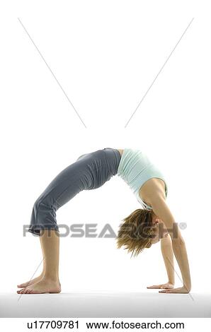 Side profile of a young woman practicing Chakrasana View Large Photo Image Stock Image - Side profile of a young woman practicing Chakrasana. Fotosearch