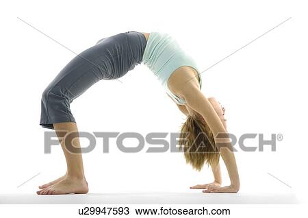 Side profile of a young woman practicing Chakrasana View Large Photo Image Stock Image - Side profile of a young woman practicing Chakrasana. Fotosearch