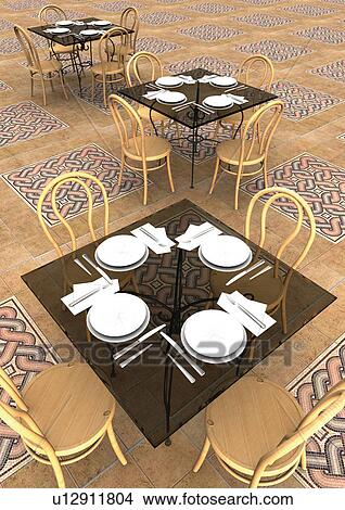 Picture - chairs, restaurant, household, furniture, business. Fotosearch