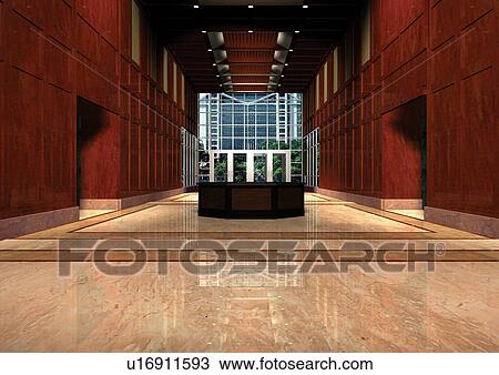 Stock Image - doorway, contemporary, modernistic, urban scene, comfort, bright. Fotosearch