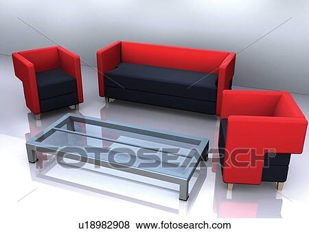 Stock Photo - furniture, fashionable, comfortable, indoor, home, structure, shadow. Fotosearch