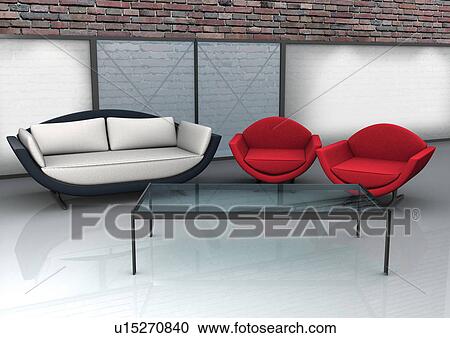 Stock Image - indoor, furniture, focus light. Fotosearch