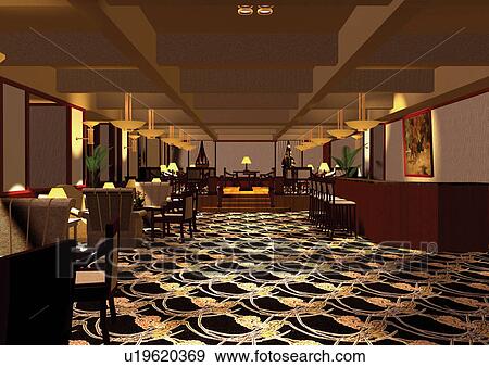 Stock Photo - indoor, furniture, urban scene. Fotosearch