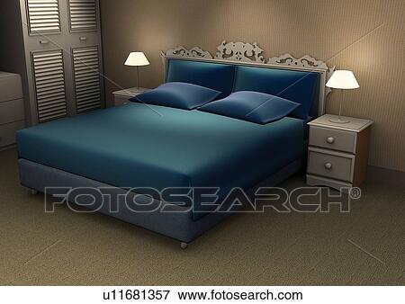 Stock Photo - modern, structure, carpet, creativeness, bed. Fotosearch