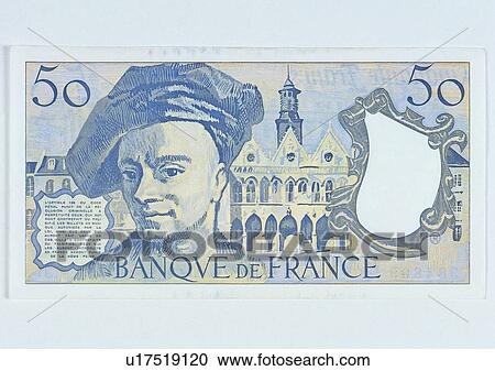 Stock Image - business, bill, note, currency, France, franc. Fotosearch