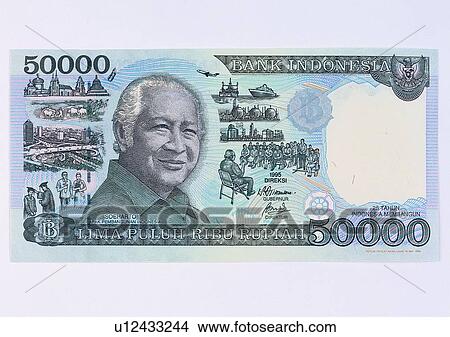 Picture - currency, cash, money, commerce, bill, Indonesia. Fotosearch
