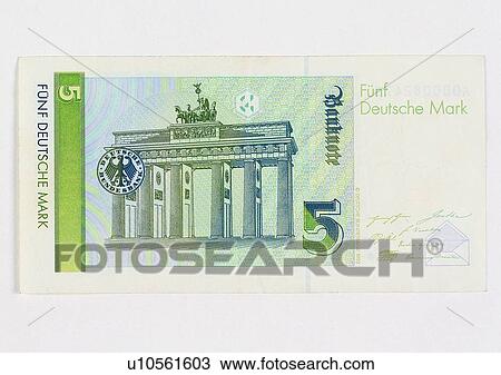 Stock Image - money, currency, cash, bill, Deutsche mark, note, Germany. Fotosearch