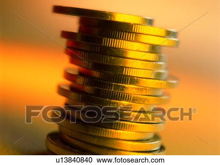 Stock Image - cash, indoor, light, money, shadow, golden. Fotosearch