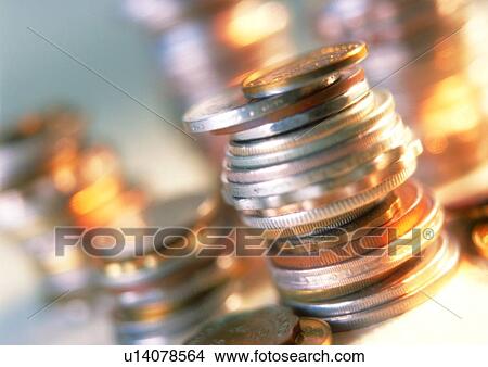 Picture - cash, silver, money, light, shadow, change, indoor. Fotosearch