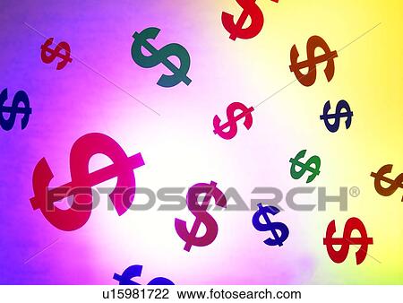 Stock Image - indoor, money, light, shadow, sign, paper. Fotosearch